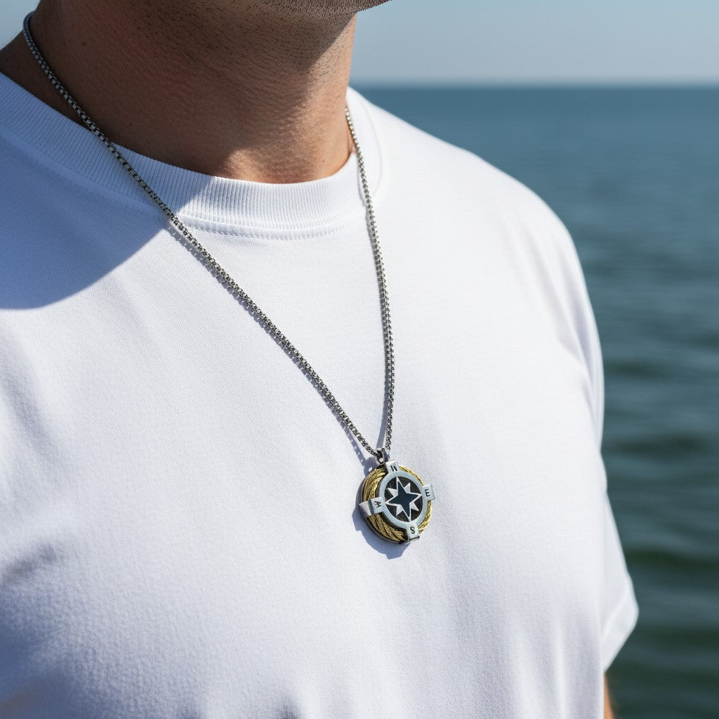 Compass Star Men's Necklace