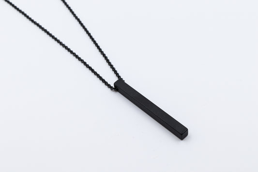 Minimal Black Bar Necklace