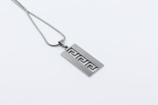 Geometric Pattern Bar Necklace