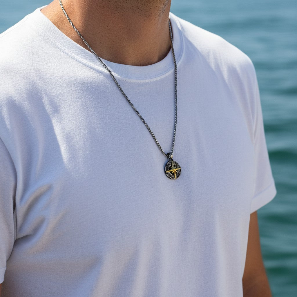 Compass Star Men's Necklace