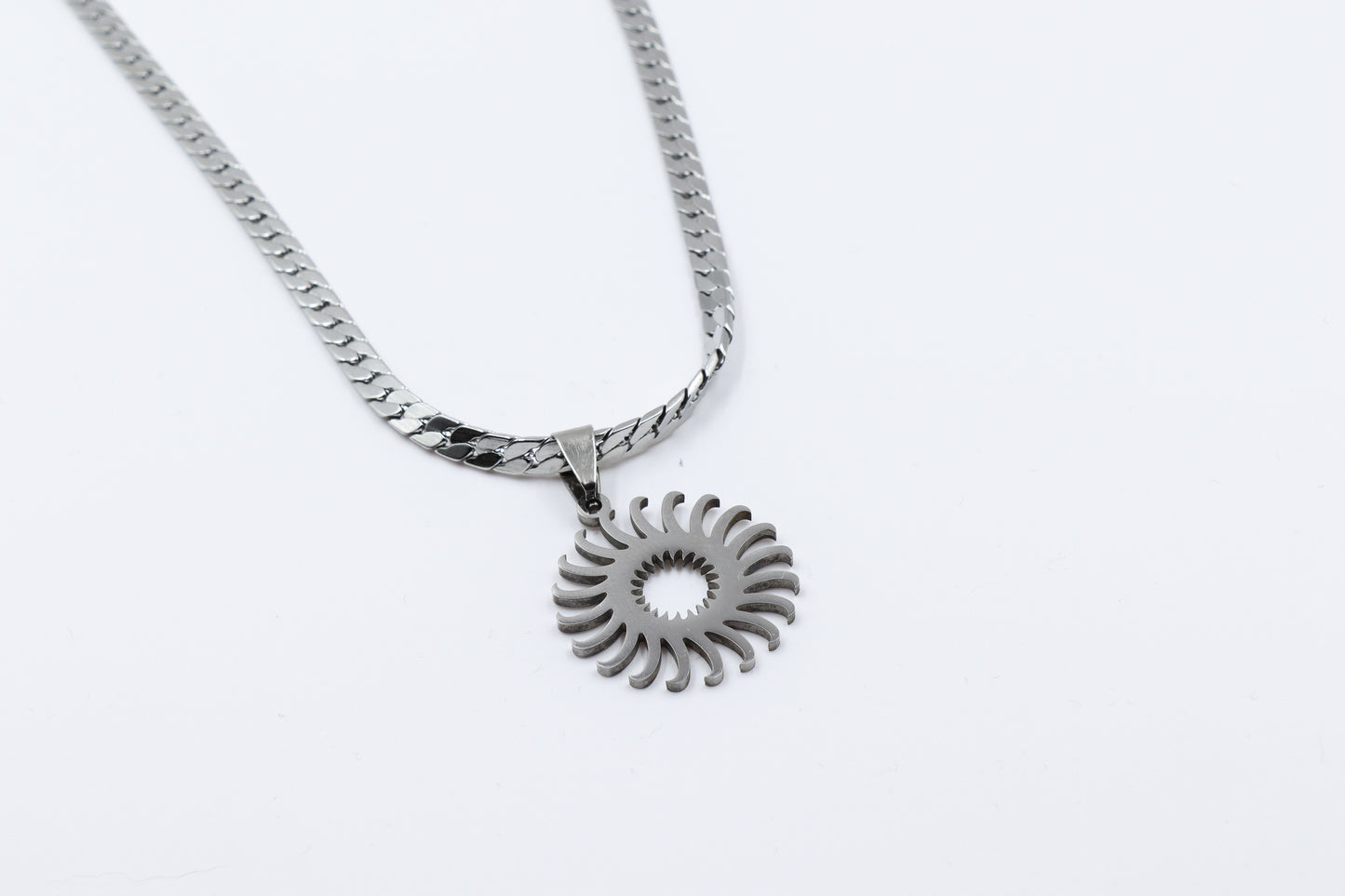 Sun-Shaped Men's Stainless Steel Necklace