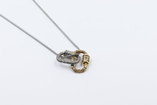 Two-Tone Locking Design Men's Necklace