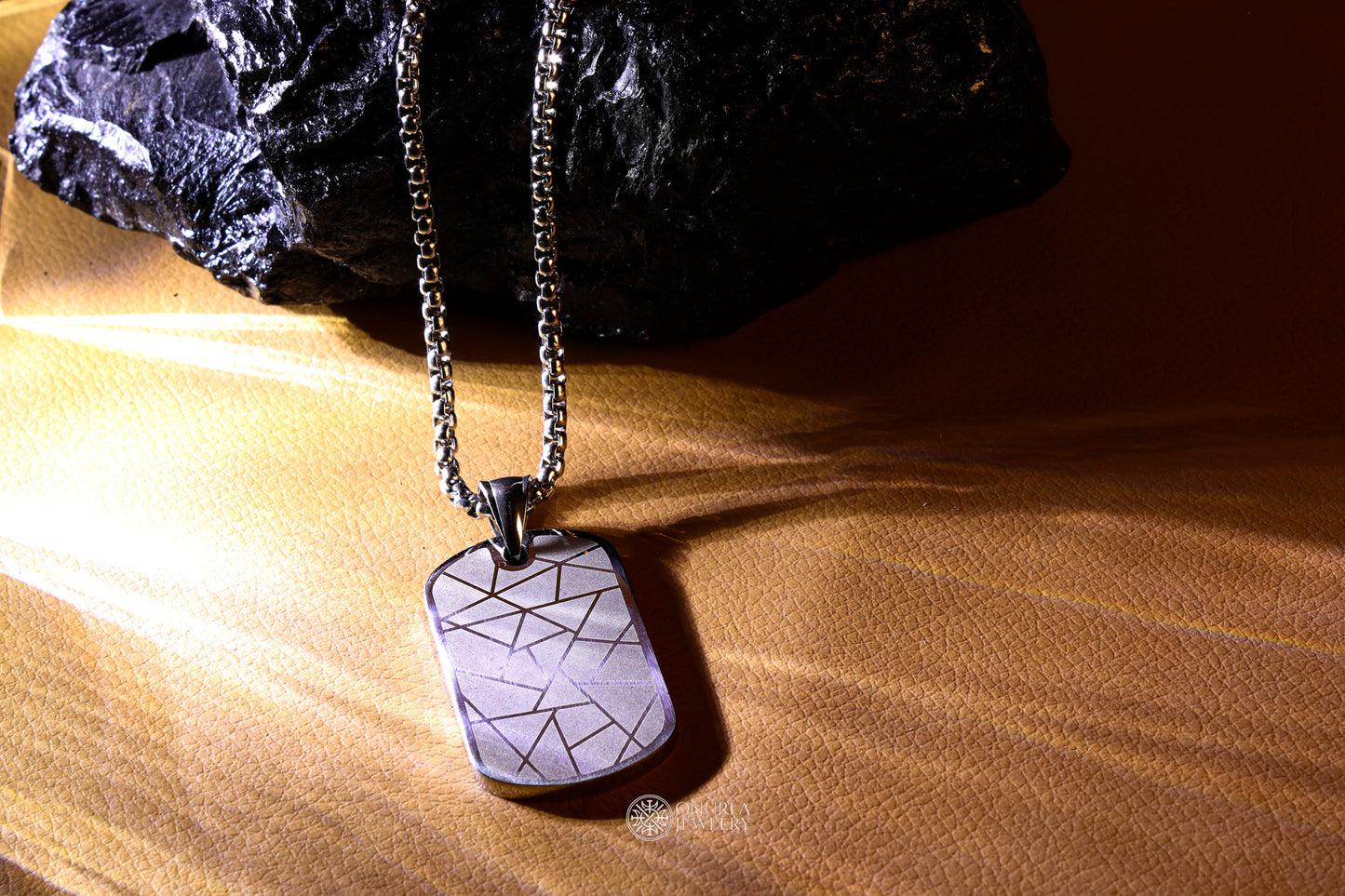 Patterned Men's Steel Necklace