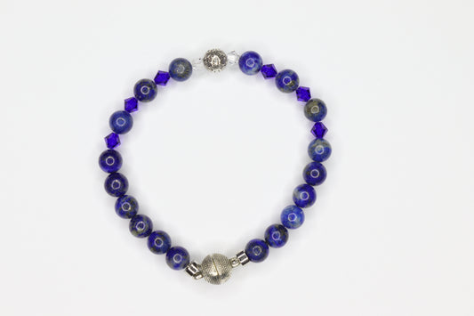 Erkek Bileklik - Lapis Lazuli ve Gümüş