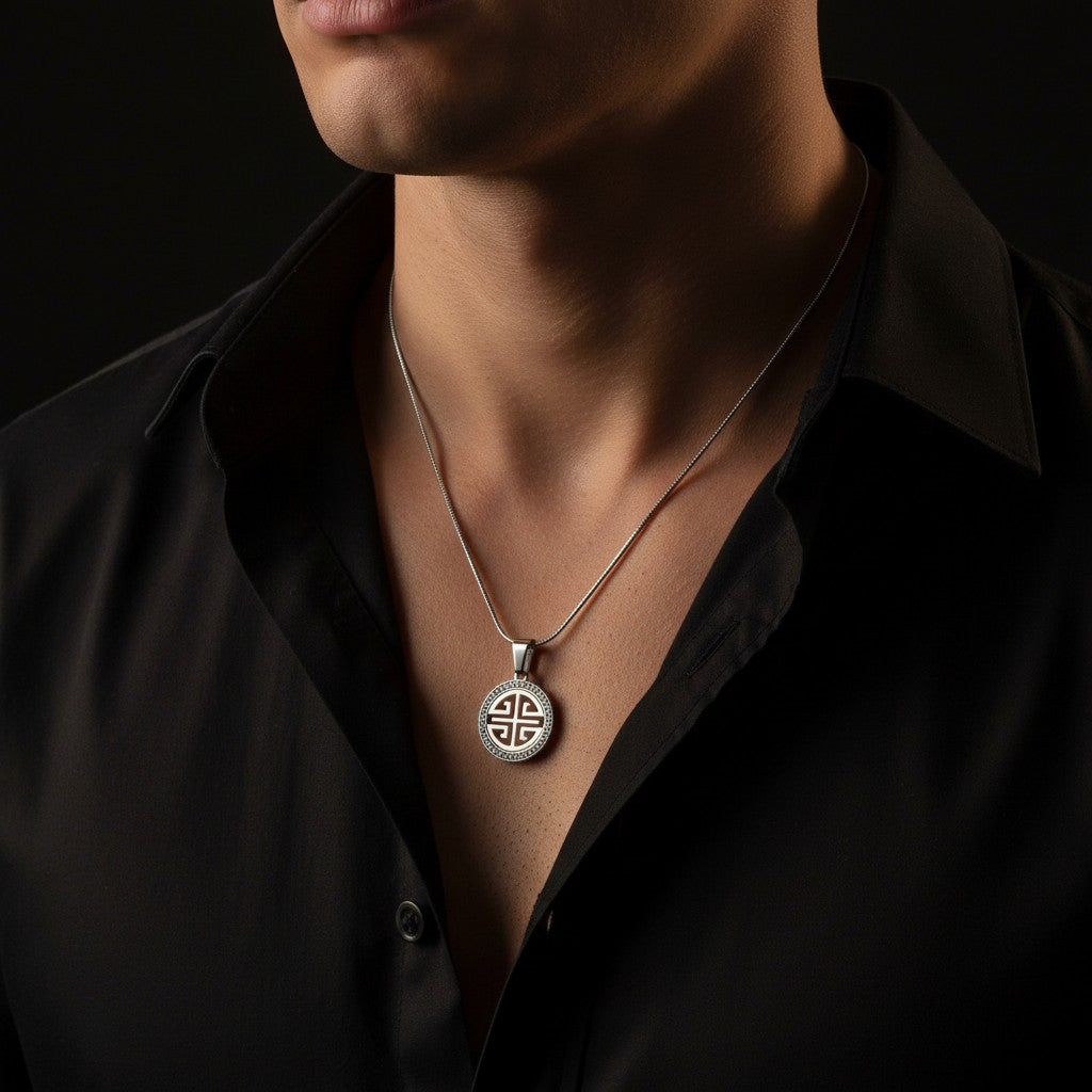 Geometric Medallion Men's Necklace