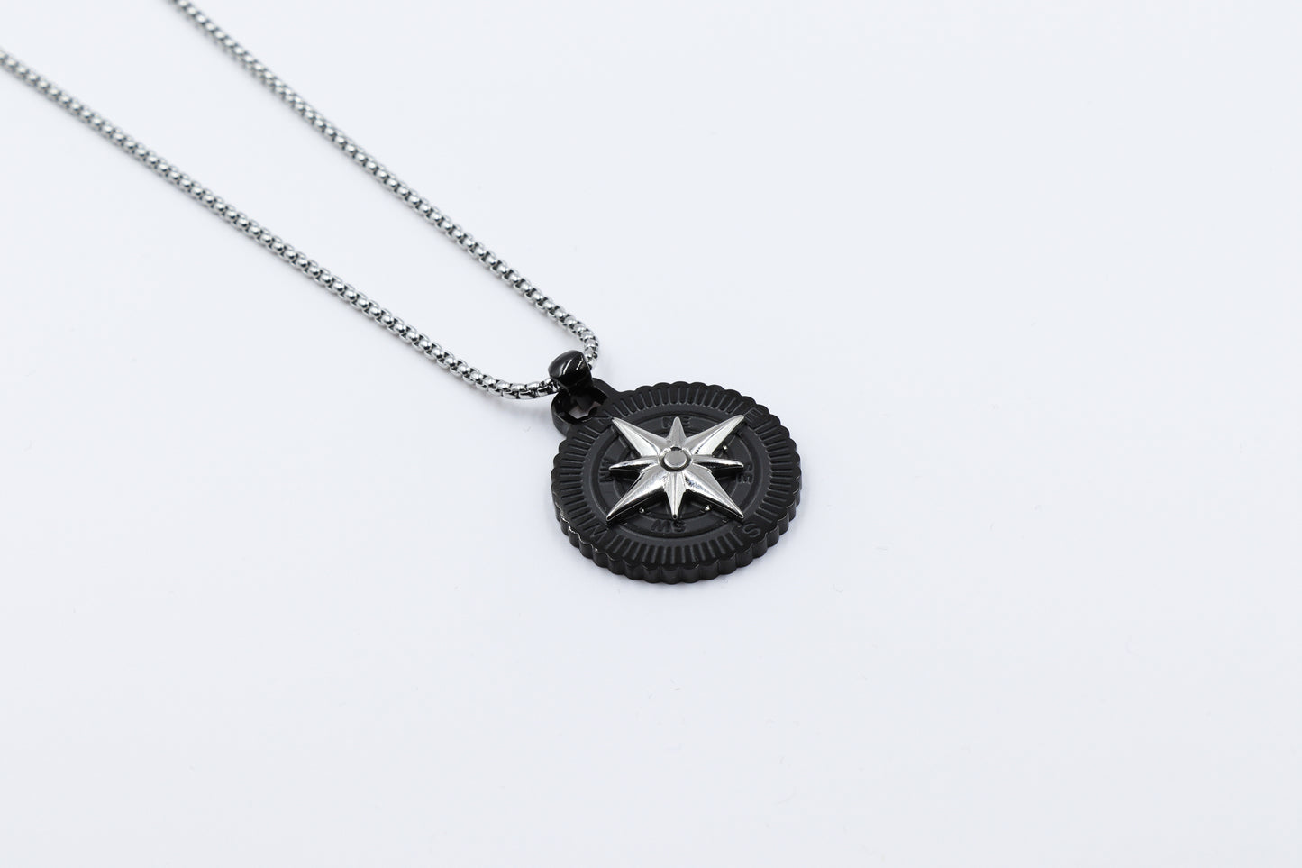 Black Compass Star Men's Necklace