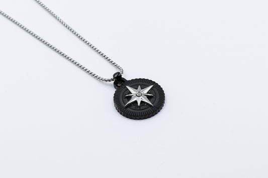 Black Compass Star Men's Necklace