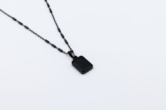 Black Plate Necklace
