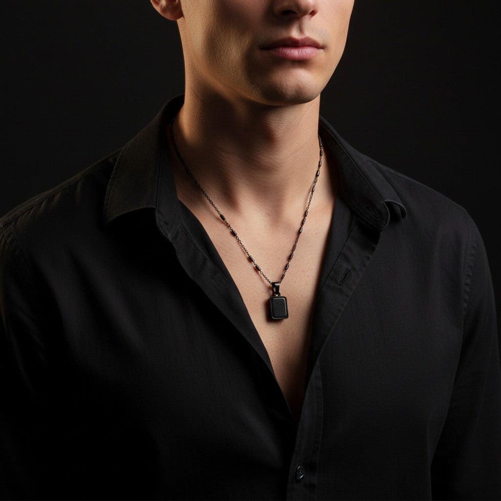 Black Plate Necklace