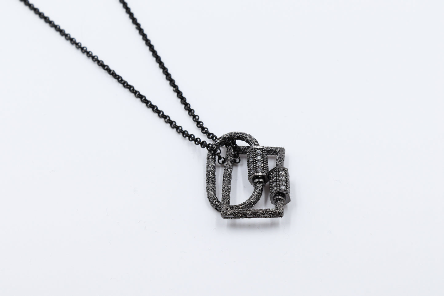 Black Necklace with Ring Detail