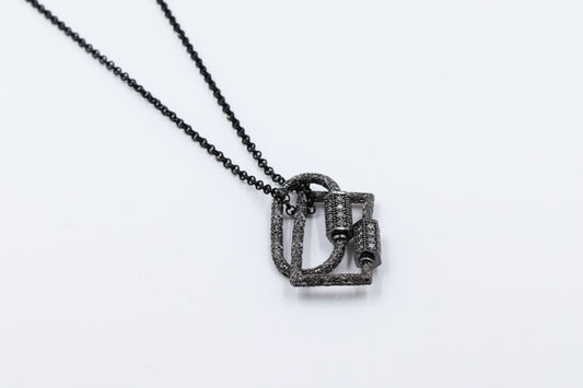 Black Necklace with Ring Detail