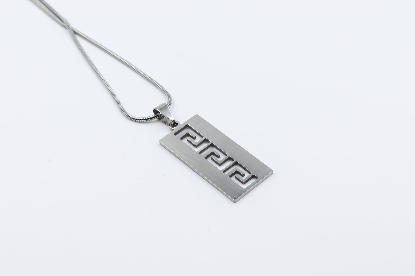 Geometric Pattern Bar Necklace