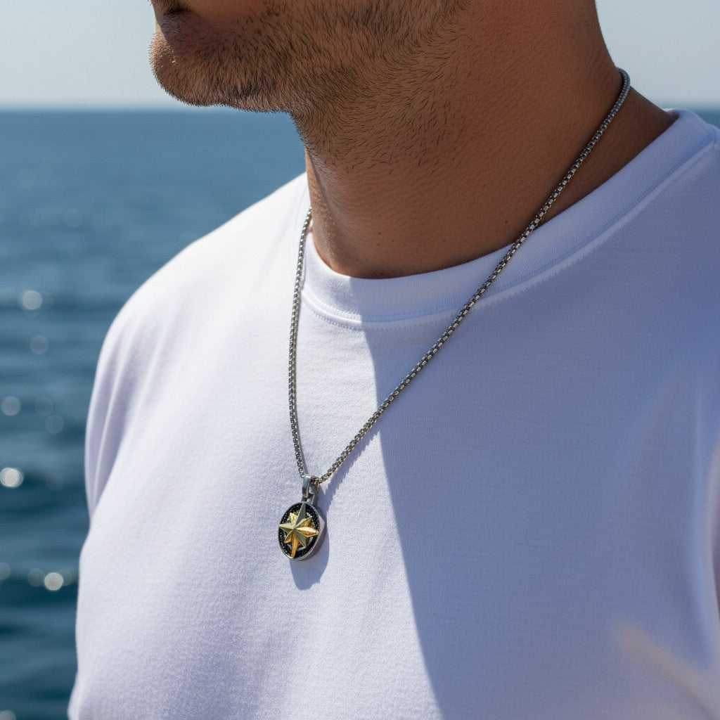Compass Star Men's Necklace
