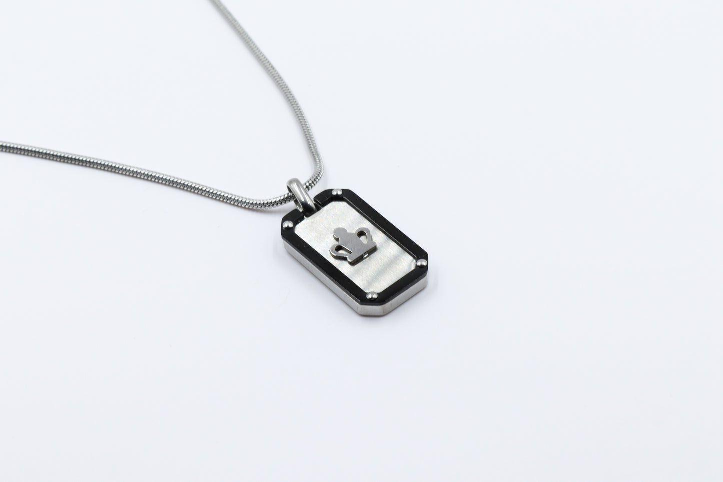 Minimal Crown Figure Steel Necklace