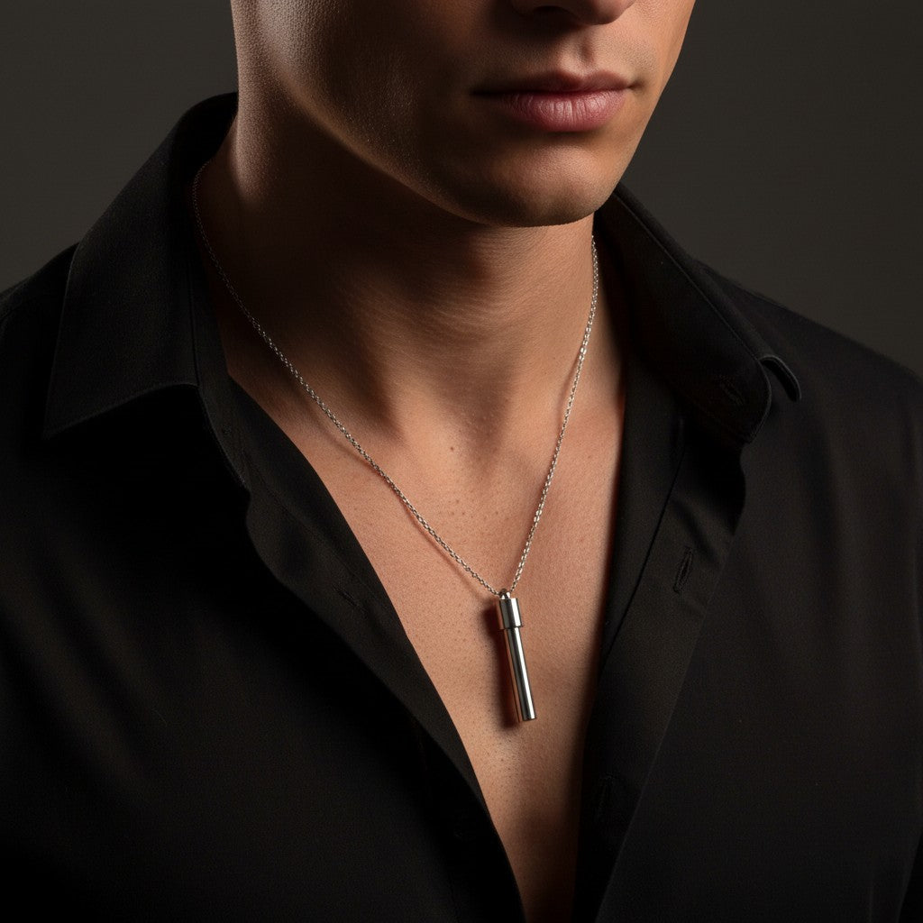 Cylinder Men's Steel Necklace