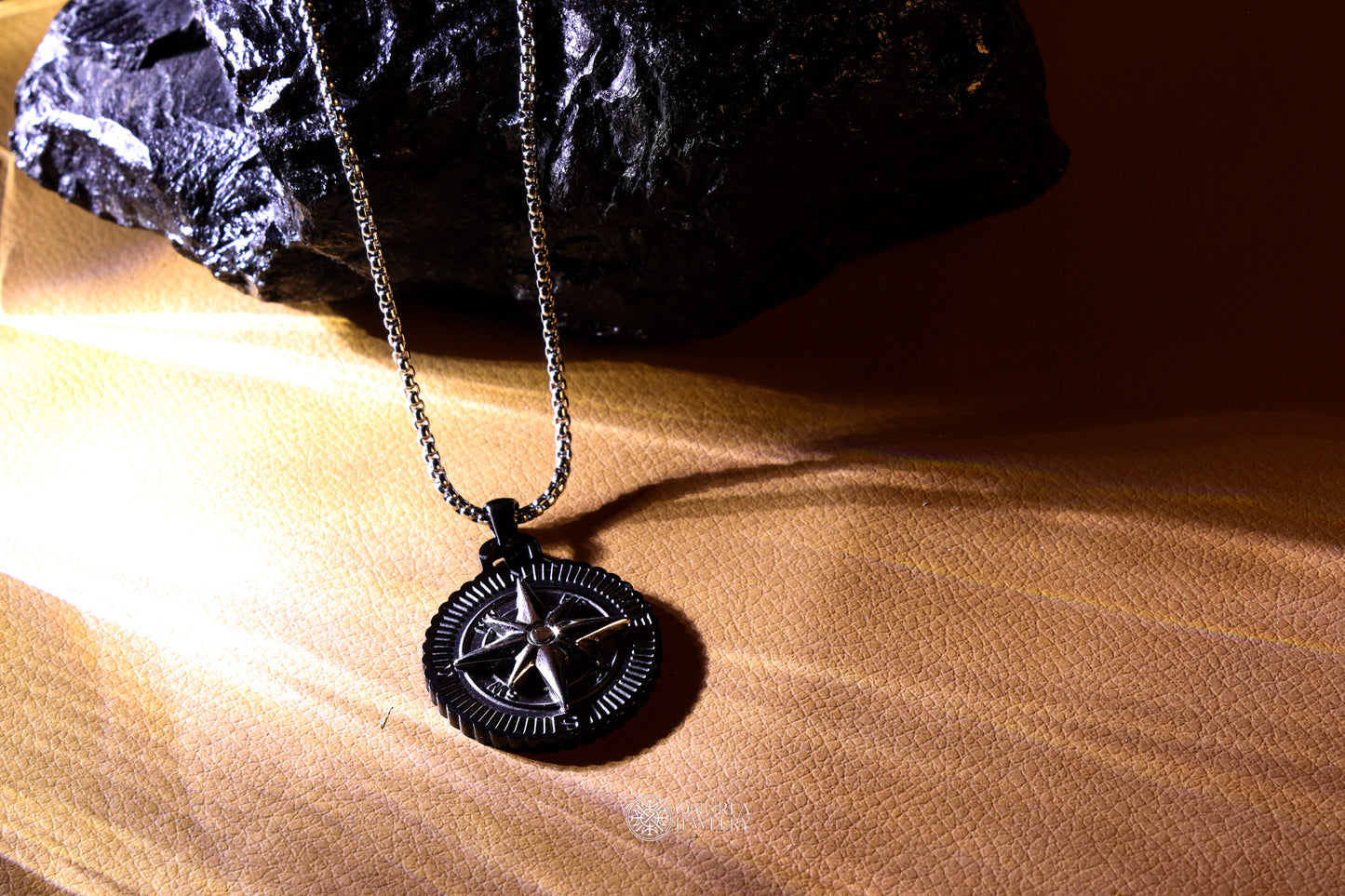 Black Compass Star Men's Necklace