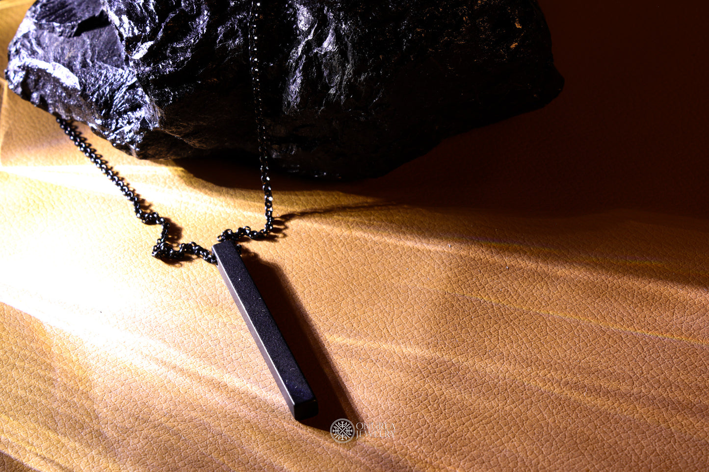 Minimal Black Bar Necklace