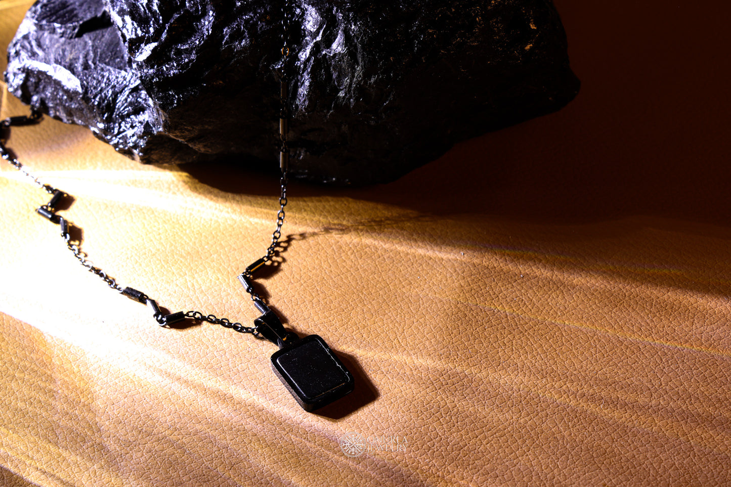 Black Plate Necklace