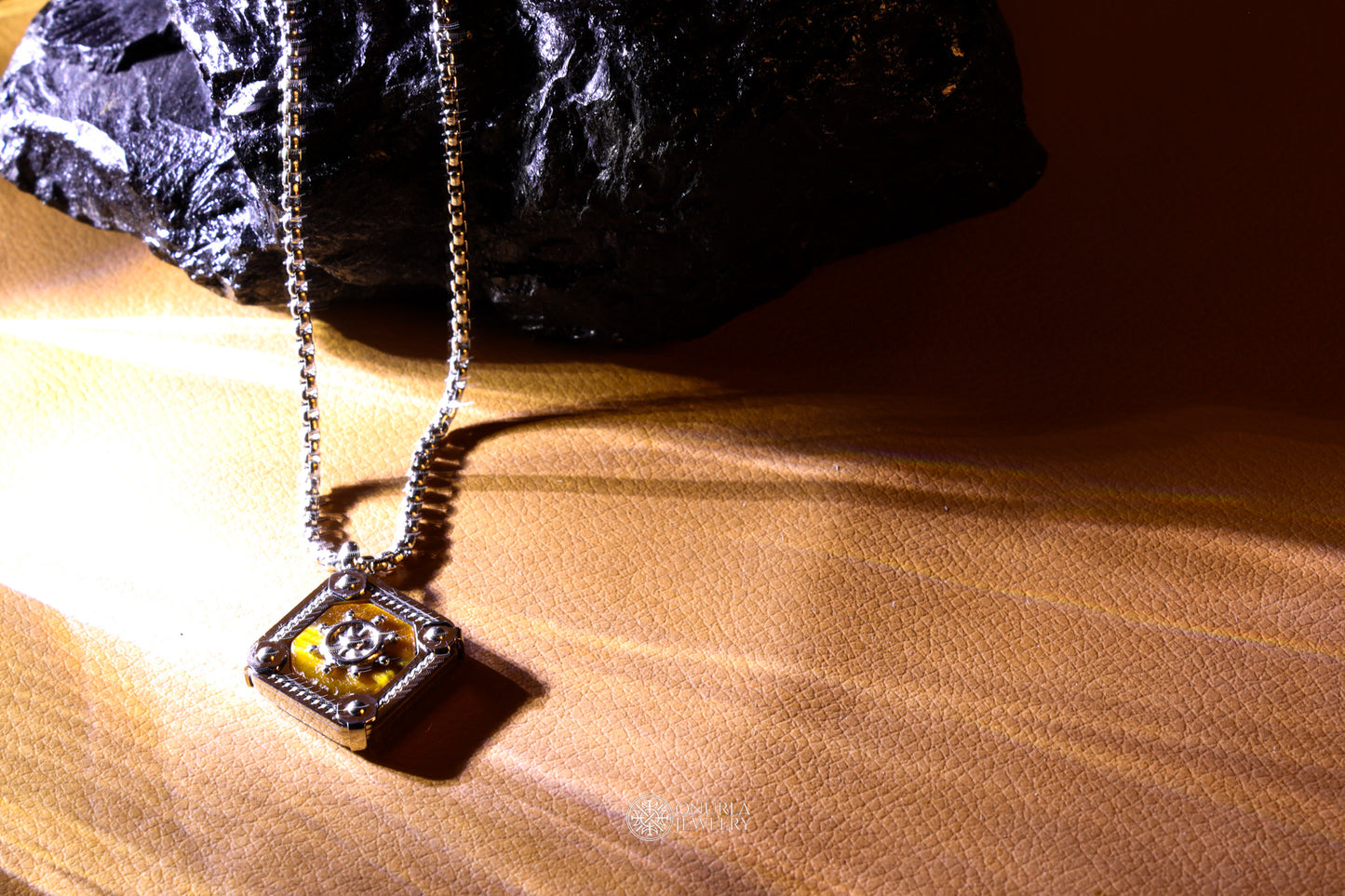 Anchor Men's Necklace with Stone Detail