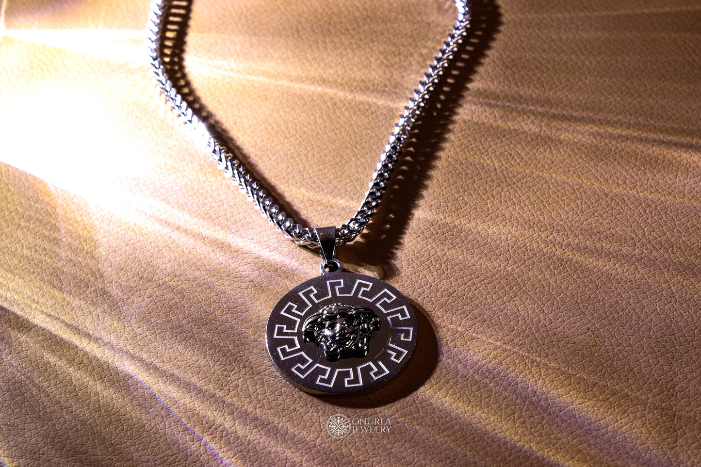 Men's Necklace with Medusa Design