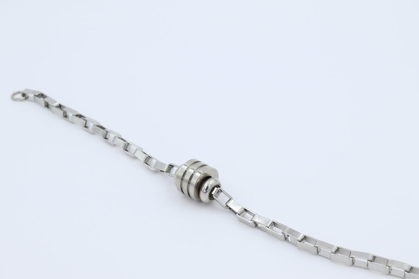Cylindrical Detail Steel Chain Men's Bracelet