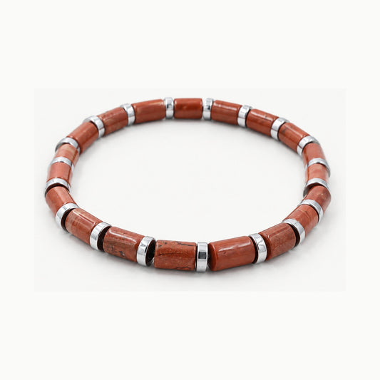 Boncuk Geometrik Jasper İki Tonlu Bileklik