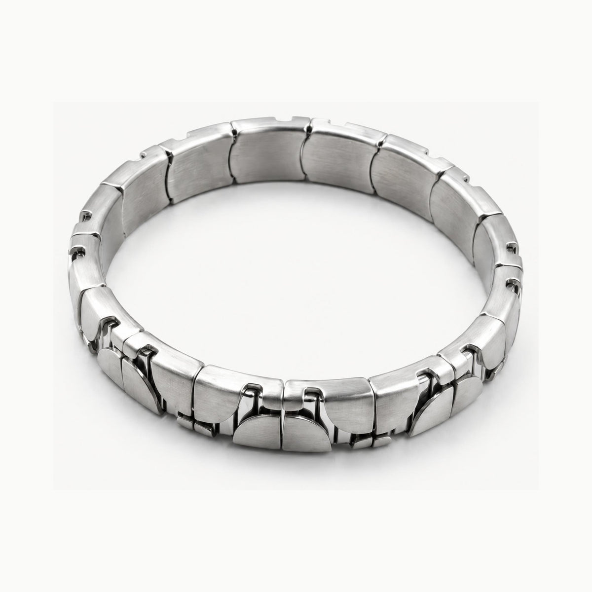 Esnek Metal Geometrik Çelik Parlak Bileklik