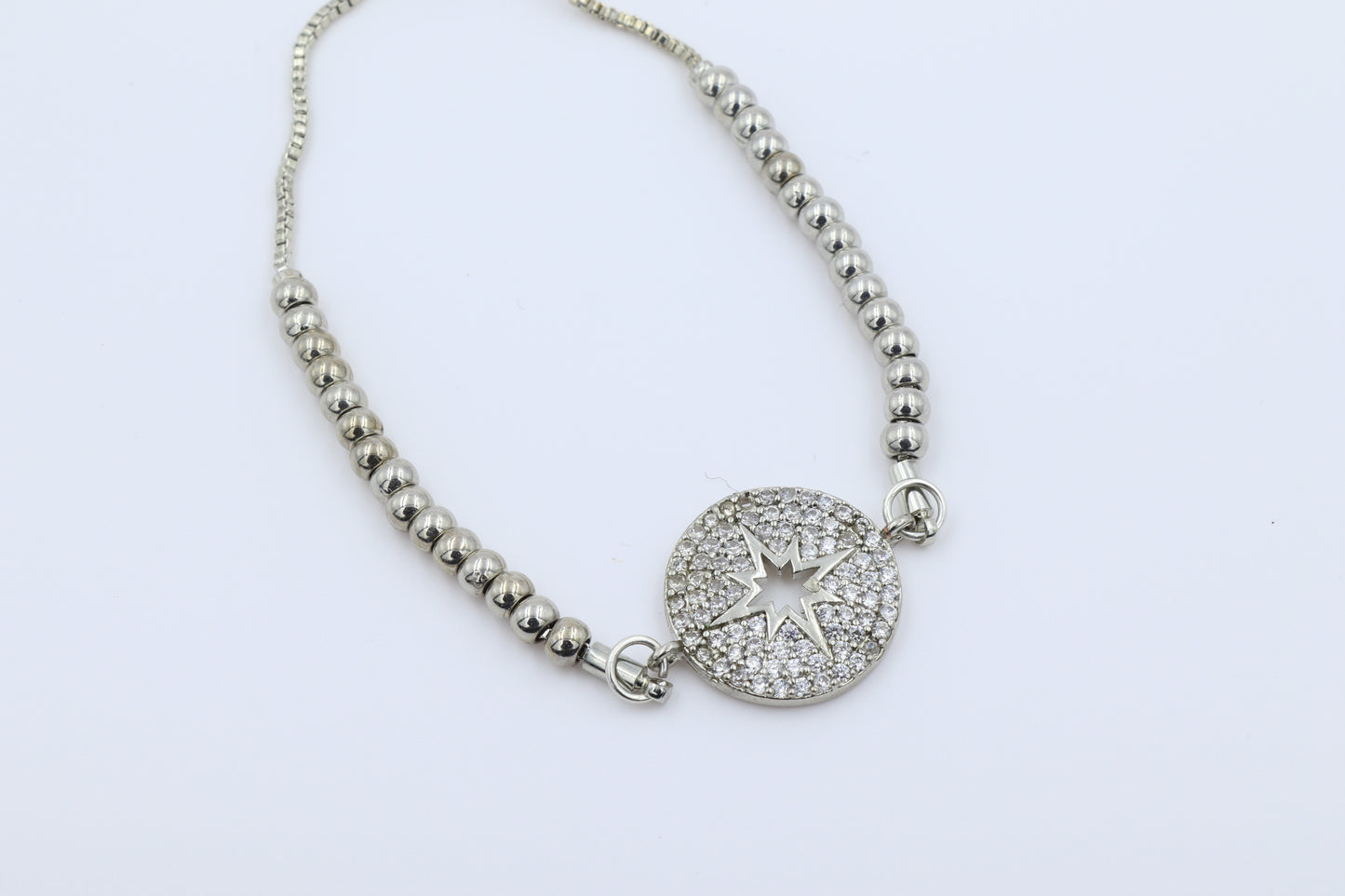 Adjustable Bracelet with Stone Details and Star Motif